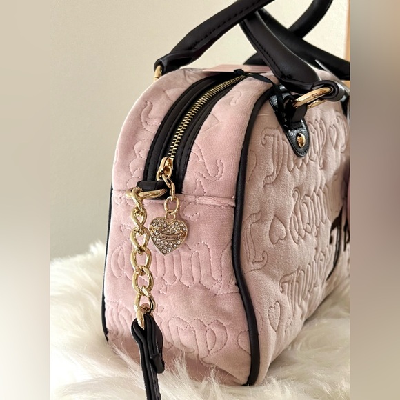 NWT Juicy Couture Vintage Dreams Pink Brown Satchel Bag - Picture 5 of 14